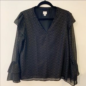 A New Day Ruffle V-Neck Blouse